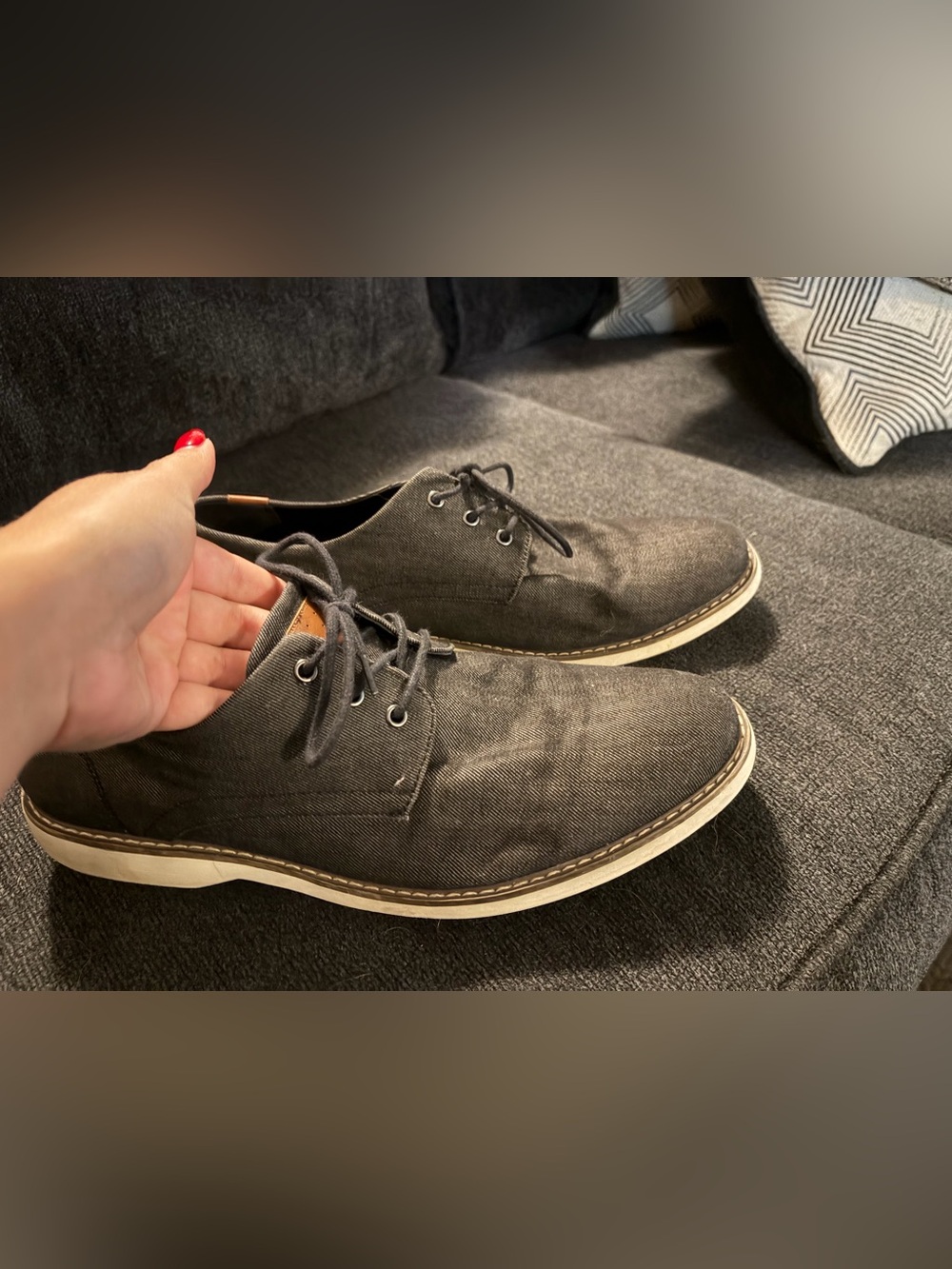 Men's Sonoma Lace-Up Canvas Shoes in Dark Gray